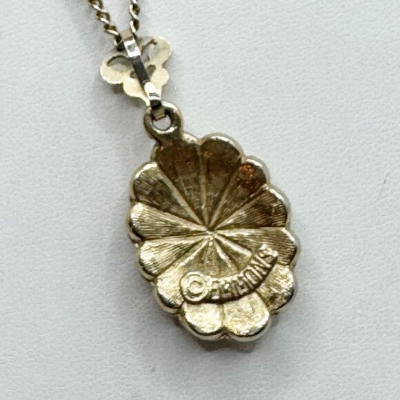 Emmons Vintage Opalescent Rhinestone Pendant Necklace  20” - Picture 7 of 11